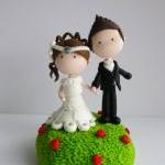 Wedding Clay Cake Topper - Garden of Love (Not Edible)