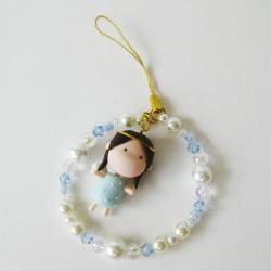 Mantou Angel Keychain Clay ( Light Blue )