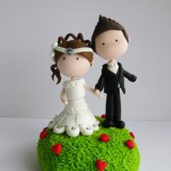  Wedding Clay Cake Topper - Garden of Love (Not Editable)